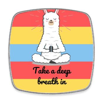 Meditating Lama - Viereckiger Kühlschrankmagnet - Weiß - Vorne