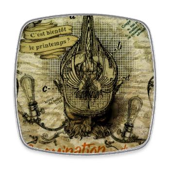 Germination du Bulbe Vintage - Magnet carré - blanc - Devant