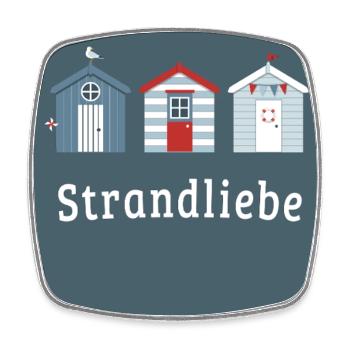 Strandliebe – Küstenposter Minimalistisch - Viereckiger Kühlschrankmagnet - Weiß - Vorne