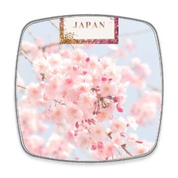 Japanische Sakura - Viereckiger Kühlschrankmagnet - Weiß - Vorne