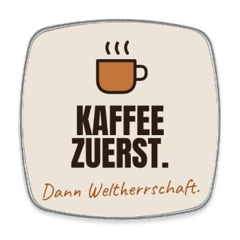Kaffee - Viereckiger Kühlschrankmagnet - Weiß - Vorne