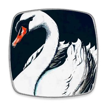Swan - Square fridge magnet - white - Front