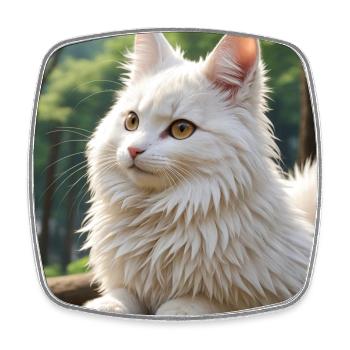 Cute Cat - Square fridge magnet - white - Front