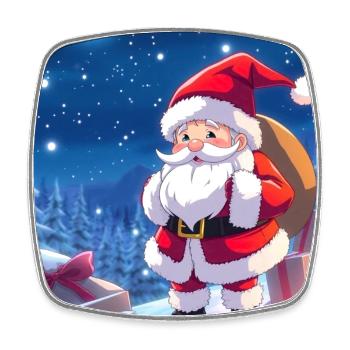 Weihnachts man mit Geschenke Sack - Viereckiger Kühlschrankmagnet - Weiß - Vorne