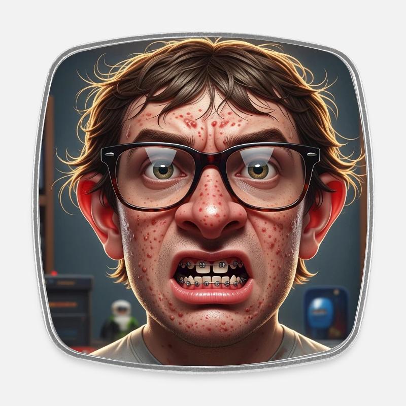 Nerd4Life Impression de style pixel - Magnet carré - blanc