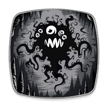 Dark Cave Monster Tentacle Graphic - Square fridge magnet - white - Front