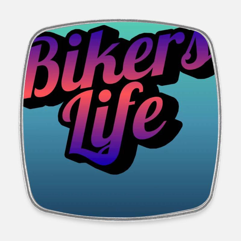 Biker Lebensgradient - Viereckiger Kühlschrankmagnet - Weiß