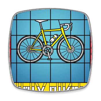 Bicycle Stained Glass - Square fridge magnet - white - Front