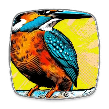 Eisvogel - Viereckiger Kühlschrankmagnet - Weiß - Vorne
