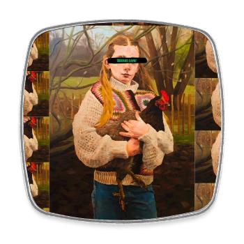 L’amour du poulet dans les bois - Magnet carré - blanc - Devant