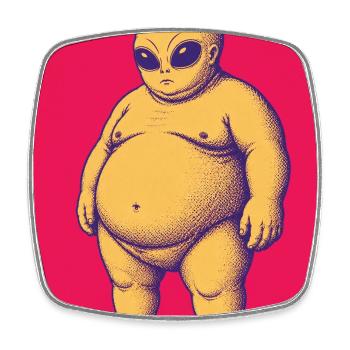 Bold Alien - Viereckiger Kühlschrankmagnet - Weiß - Vorne