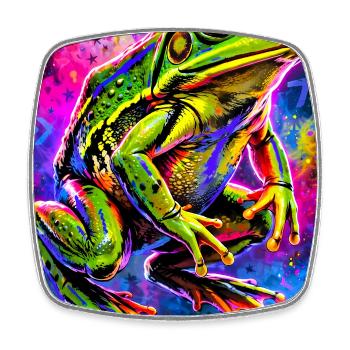 Frosch - Viereckiger Kühlschrankmagnet - Weiß - Vorne