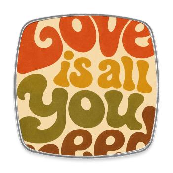 Typographie de l’amour psychédélique - Magnet carré - blanc - Devant