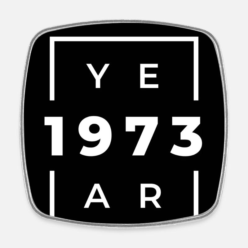 Minimalist Design Anniversary 1973 - Square fridge magnet - white