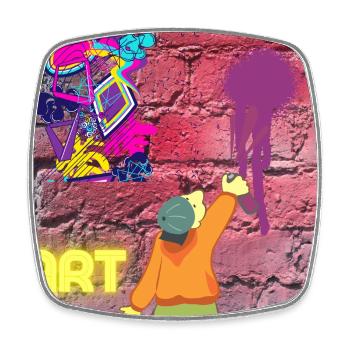 Graffiti ART - Viereckiger Kühlschrankmagnet - Weiß - Vorne