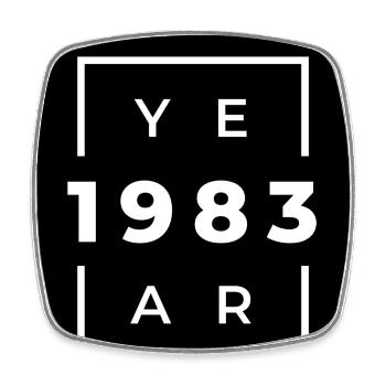 Design Anniversaire 1983 Minimaliste Noir - Magnet carré - blanc - Devant