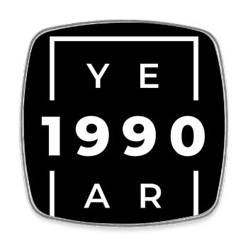 Design Graphique Anniversaire 1990 - Magnet carré - blanc - Devant