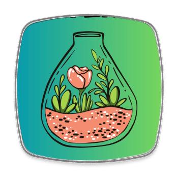 JOUR DE LA TERRE. ECOLOGIE. PLANETE. ENVIRONNEMENT - Magnet carré - blanc - Devant