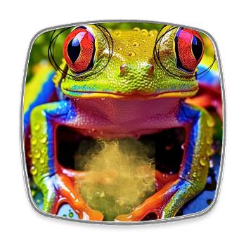 Magical Frog - Square fridge magnet - white - Front