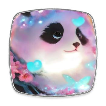 Panda Bild - Viereckiger Kühlschrankmagnet - Weiß - Vorne
