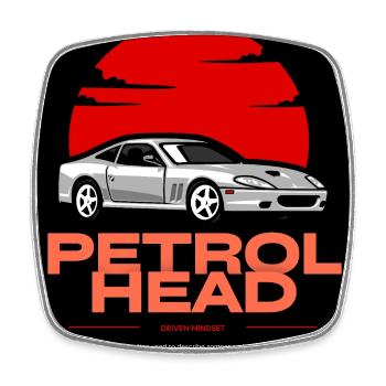 Petrol Head Sportwagen Retro Vintage Classic Race - Viereckiger Kühlschrankmagnet - Weiß - Vorne