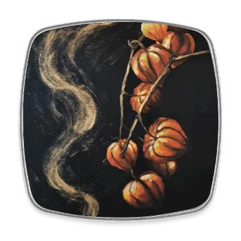 Herbstliche Hülle Tabak Rauch Illustration Runen - Viereckiger Kühlschrankmagnet - Weiß - Vorne