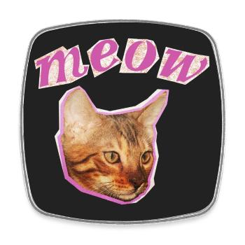 Funny Cat Print - Square fridge magnet - white - Front
