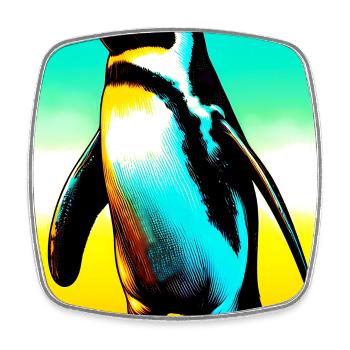 pingouin - Magnet carré - blanc - Devant