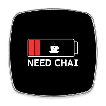 Need Chai Energiekick - Viereckiger Kühlschrankmagnet - Weiß - Vorne
