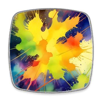 Color Explosion Abstract Splash - Square fridge magnet - white - Front