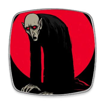Démon vampire de la Lune Rouge dans l’Ombre - Magnet carré - blanc - Devant
