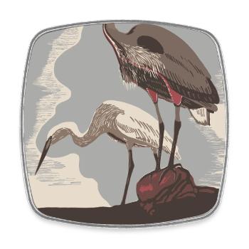 Herone Coast in retro style - Square fridge magnet - white - Front
