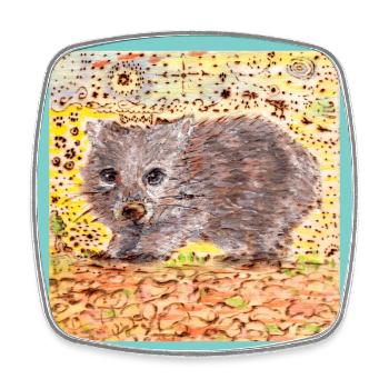 Wombat Refuge in the Forest - Square fridge magnet - white - Front