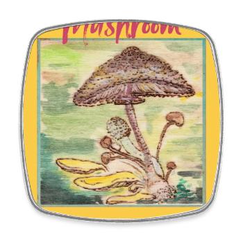 Shroom State of Mind - Square fridge magnet - white - Front
