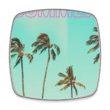unnamed Summer – Retro Palm Tree Sunset T-Shirt - Viereckiger Kühlschrankmagnet - Weiß - Vorne