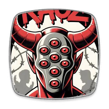 KAOZ Demon with Eyes - Square fridge magnet - white - Front