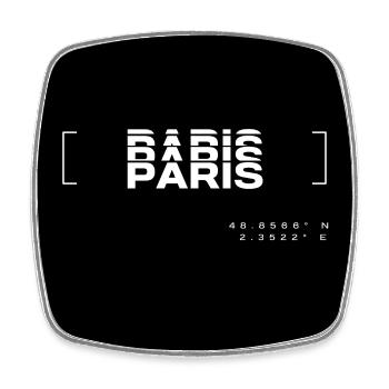 Babis Paris Glitch Noir - Magnet carré - blanc - Devant