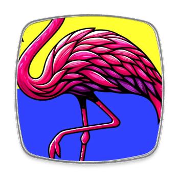 Flamingo - Viereckiger Kühlschrankmagnet - Weiß - Vorne