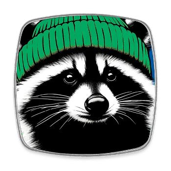 Raccoon - Square fridge magnet - white - Front