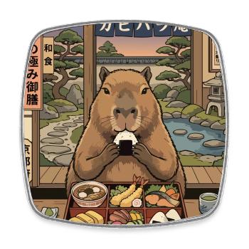 Capybara Bento at Kyoto Lantern - Square fridge magnet - white - Front
