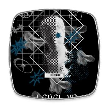 Black_Noir_SurrealismeT-shirtGrowthMindsetSuccess - Magnet carré - blanc - Devant