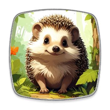 Hedgehog - Square fridge magnet - white - Front