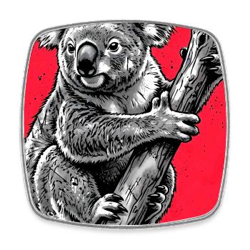 Koala - Viereckiger Kühlschrankmagnet - Weiß - Vorne