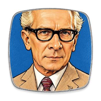Erich Honecker Caricature - Square fridge magnet - white - Front