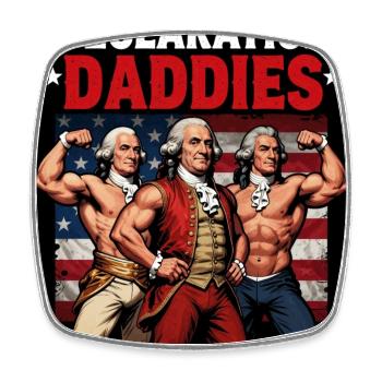 Swole Daddies Declaration - Square fridge magnet - white - Front