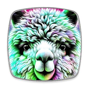 Alpaca - Square fridge magnet - white - Front