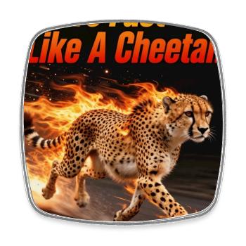 Cheetah-fast firewalk - Square fridge magnet - white - Front