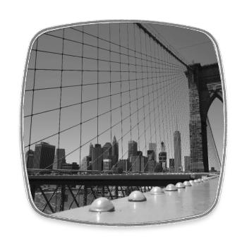 Pont de Brooklyn - Magnet carré - blanc - Devant