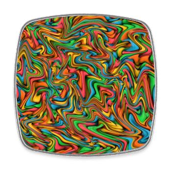 poster design colorful texture vibrant colors - Square fridge magnet - white - Front