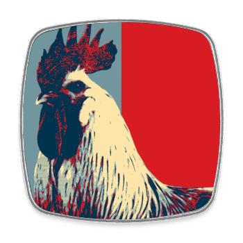 Rooster - Square fridge magnet - white - Front